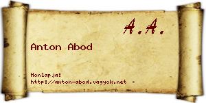 Anton Abod névjegykártya